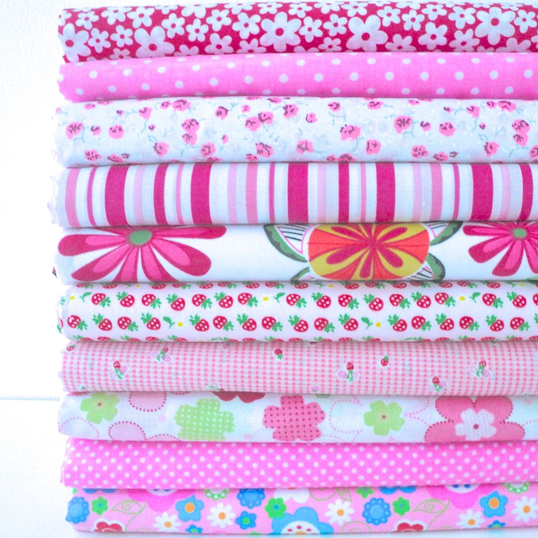 REMNANTS 10 HALF METRE BUNDLES POLY COTTON FABRIC florals dots stripes vintage eBay